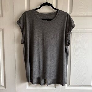 Lululemon Hit the Floor Short Sleeve Heathered Graphite Grey Top Tee 8 Pilates
